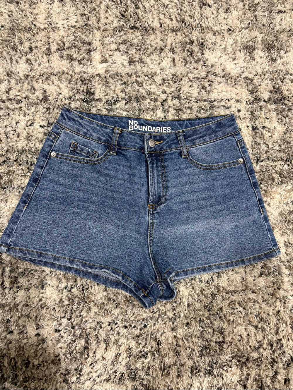 No Boundaries Dark Blue Denim High-Rise Women's Shorts